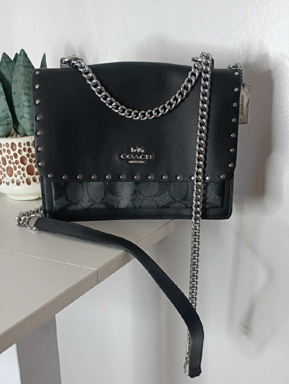 Coach Klare Crossbody bag in signature canvas with rivets studs  90400